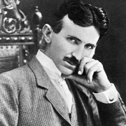 A photograph of Nikola Tesla